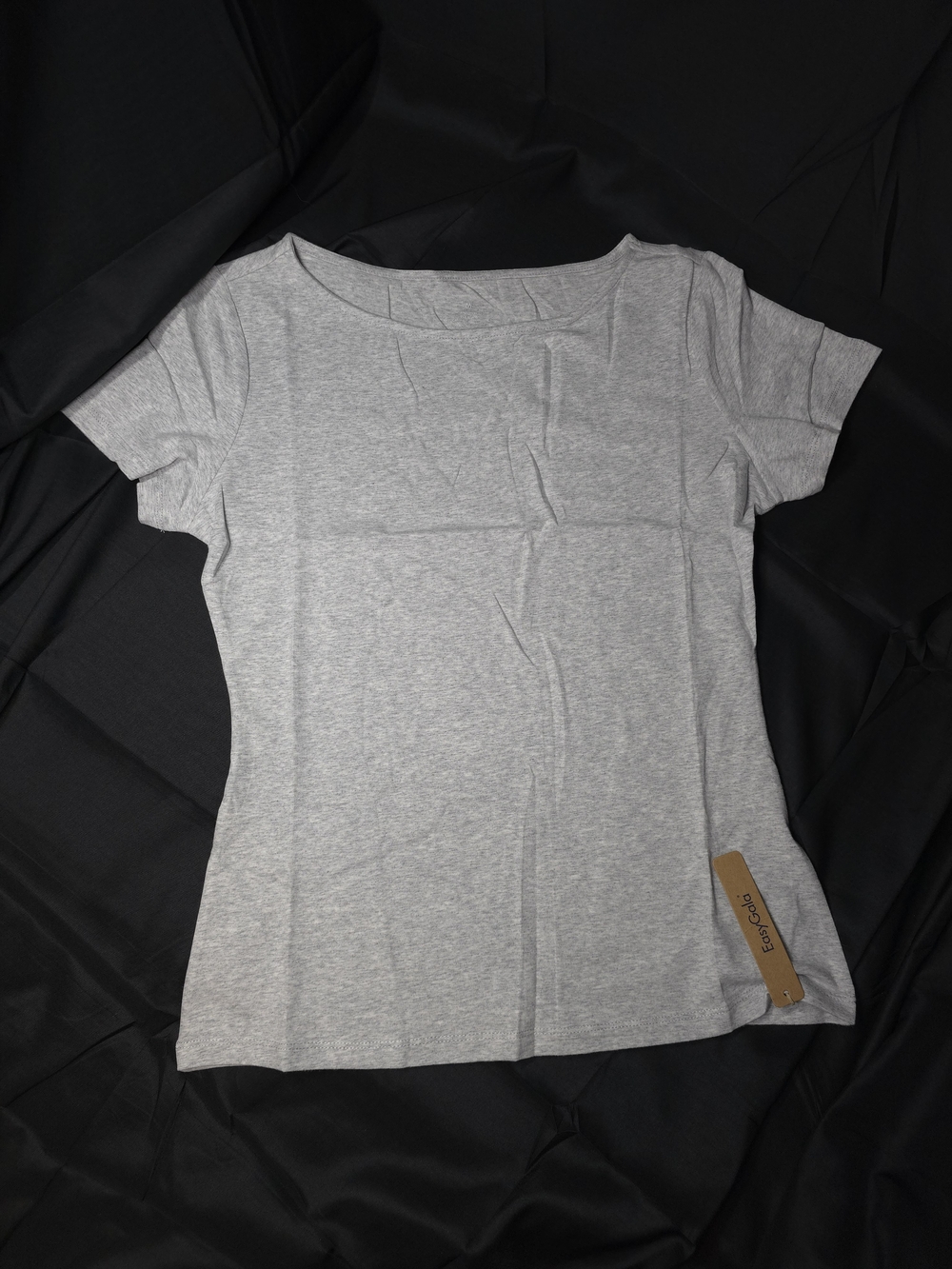 ✨ NWT EasyGala Light Gray Heather Boatneck Tee - Size Medium ✨